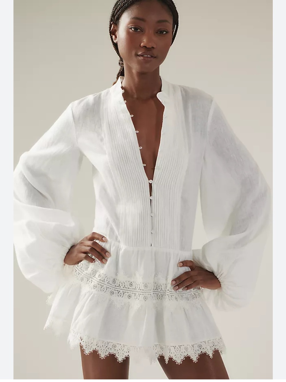 Bardot Antonia Lace Trim Linen Mini Dress XXL - Picture 5 of 13